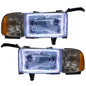 Dodge Ram Headlight Assemblies - ORACLE Lighting - Pre-Assembled Halo - White - `94-`02